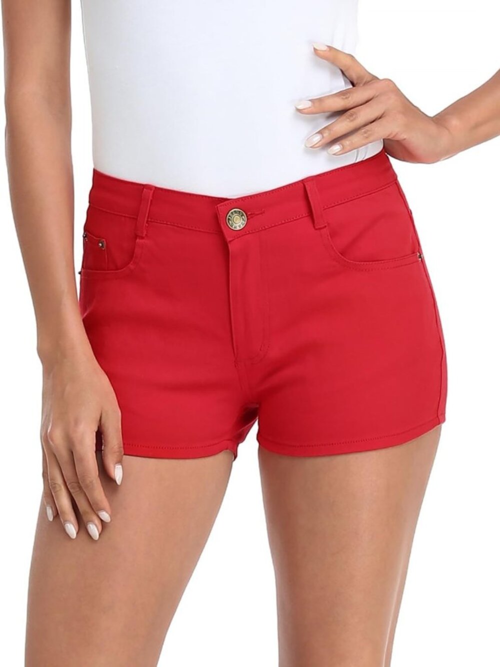 Ultra Stretch Low Rise Cotton Denim Booty Shorts for Women - Comfy & Stylish